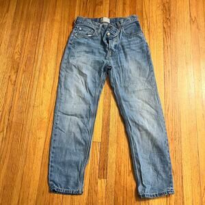 Everlane Jeans Womens 25 Blue Summer Slouch Button Fly Pants High Rise